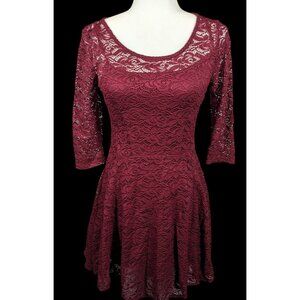 Fishbowl Lace Illusion Red A Line Dress Size XS